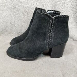 Sofft Shoes Womens Size 7 Black Suede Wilton Side Zip Ankle Booties